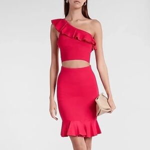 EXPRESS Body Contour Ruffle Skirt (L)!